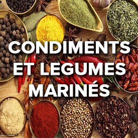 Condiments et legumes marinés