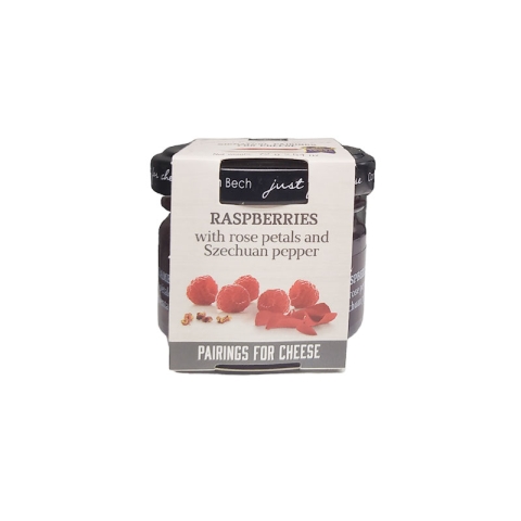 Can Bech Rasperries Marmalade for Cheese with Rose Petals and Szechuan Pepper
