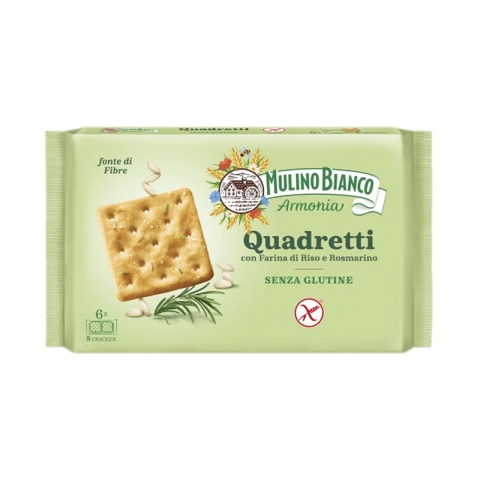 Mulino Bianco Quadretti Craquelins Sans Gluten au Riz et Romarin