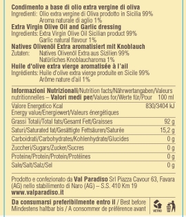 Val Paradiso Garlic Flavored Olive Oil Condiment