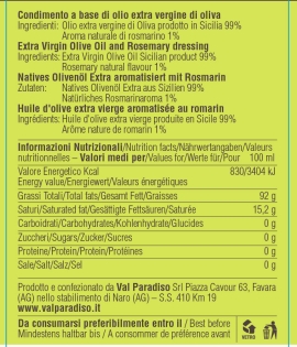 Val Paradiso Rosemary Flavored Olive Oil Condiment