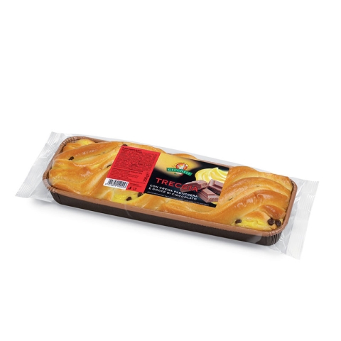 Gecchele Gâteau Tressé avec Pépites de Chocolat et Crème Pâtissière “Treccia”