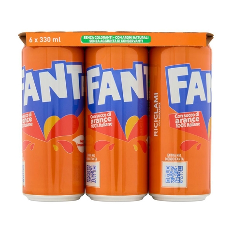 Fanta en Canette Importé d'Italie 6x330ml