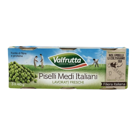 Valfrutta Cooked Peas 3 x 410gr