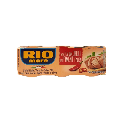 Rio Mare Solid Light Tuna In Olive Oil With Italian Chili (3x80g)