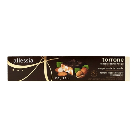 Torrone Allessia Chocolate Coated Nougat With Hazelnuts And Almonds