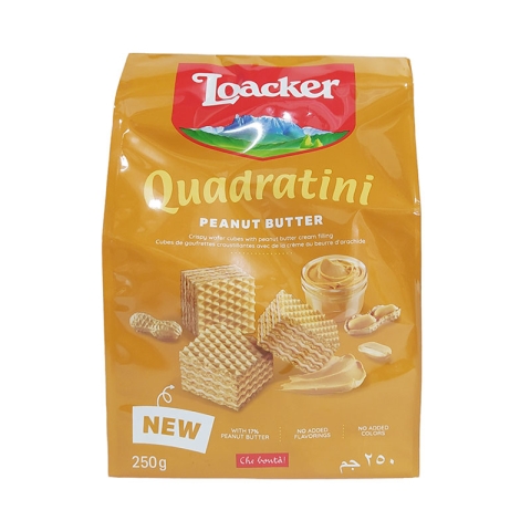 Loacker Quadratini Bouchées de Gaufrettes au Beurre d’Arachide