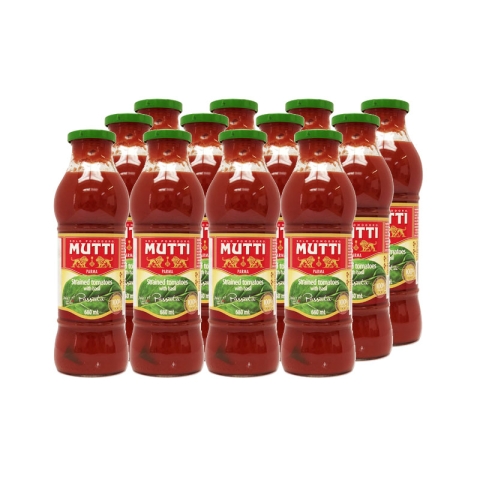 Mutti Purée de Tomates avec Basilic (12x680ml)
