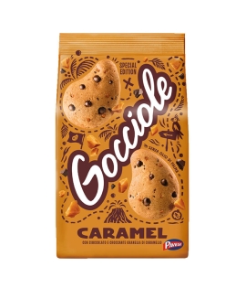 Pavesi Gocciole Cookies with Chocolate and Caramel Chips 