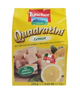 Loacker Quadratini Lemon Bite Size Wafer Cookies