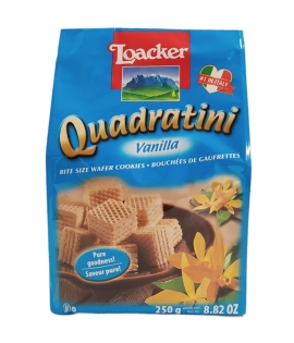 Loacker Quadratini Vanilla Bite Size Wafer Cookies