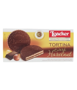 Loacker Tortina Dark Chocolate Hazelnut Cookies