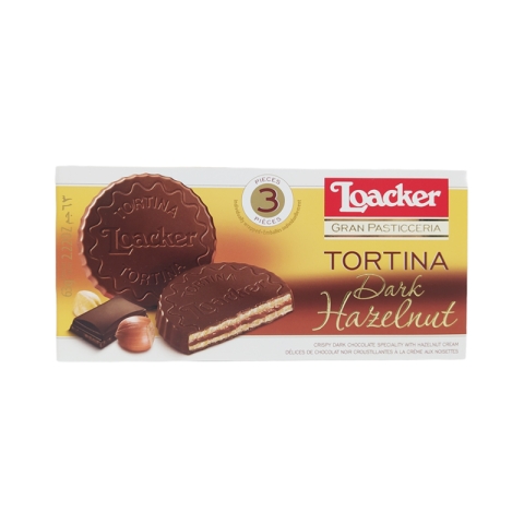 Loacker Tortina Biscuits au Chocolat Noir et Noisettes
