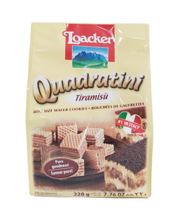 Loacker Quadratini Tiramisu Bite Size Wafer Cookies