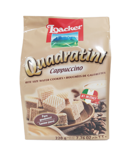 Loacker Quadratini Cappuccino Bite Size Wafer Cookies