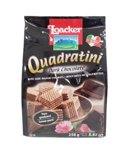 Loacker Quadratini Dark Chocolate Bite Size Wafer Cookies