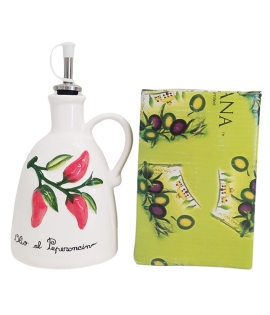 Toscana Oliera Burette En Céramique Au Piment