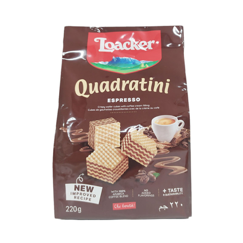 Loacker Quadratini ESPRESSO Bouchées de Gaufrettes au Café