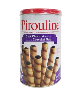 Pirouline Gaufrettes Roulées Fourrées de Crème de Chocolat Noir